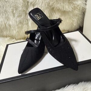 New York & Company Black Textured Heels